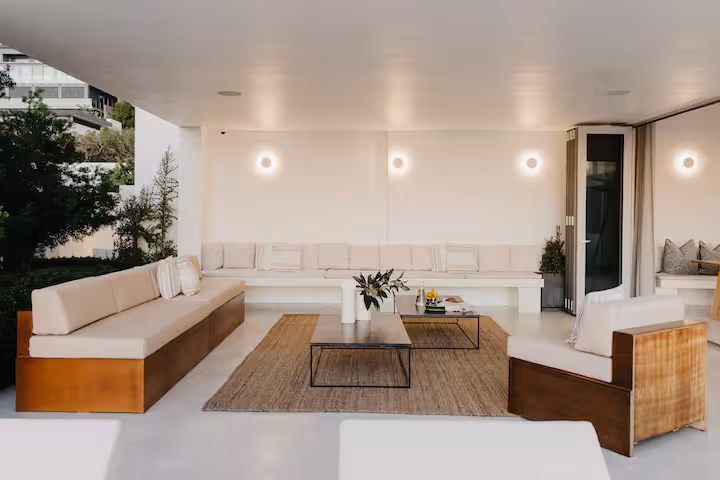 The covered terrace where the evenings go